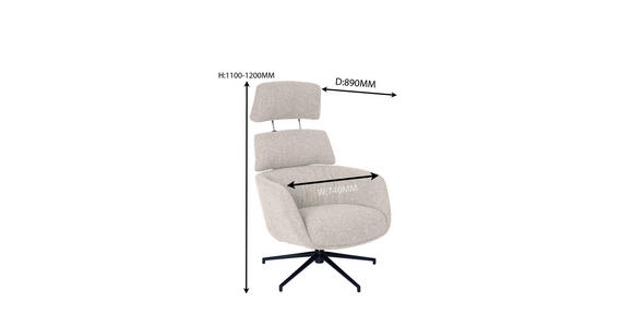 RELAXSESSELSET in Metall, Textil Schwarz, Beige  - Beige/Schwarz, Design, Textil/Metall (74/110/89cm) - Dieter Knoll