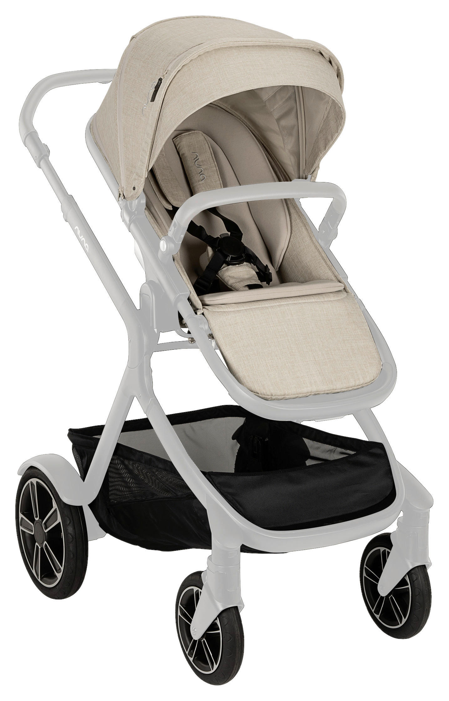 GESCHWISTERSITZ Demi Next  - Sandfarben/Schwarz, Basics, Textil/Metall (24/42/91cm) - Nuna