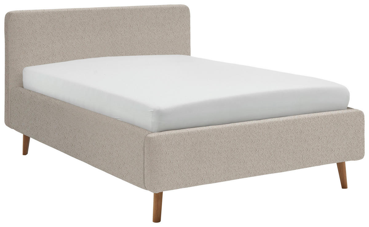 POLSTERBETT 140/200 cm  in Beige  - Eichefarben/Beige, Design, Holz/Textil (140/200cm) - MID.YOU