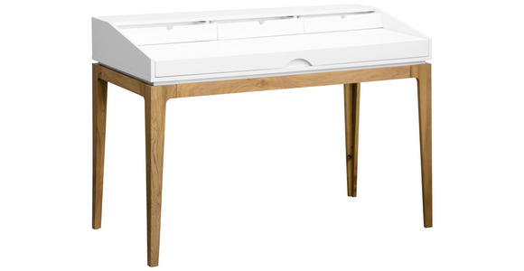 SCHREIBTISCH 120/60/76,5-86 cm  in Weiß, Eichefarben  - Eichefarben/Weiß, MODERN, Holz/Holzwerkstoff (120/60/76,5-86cm) - Novel