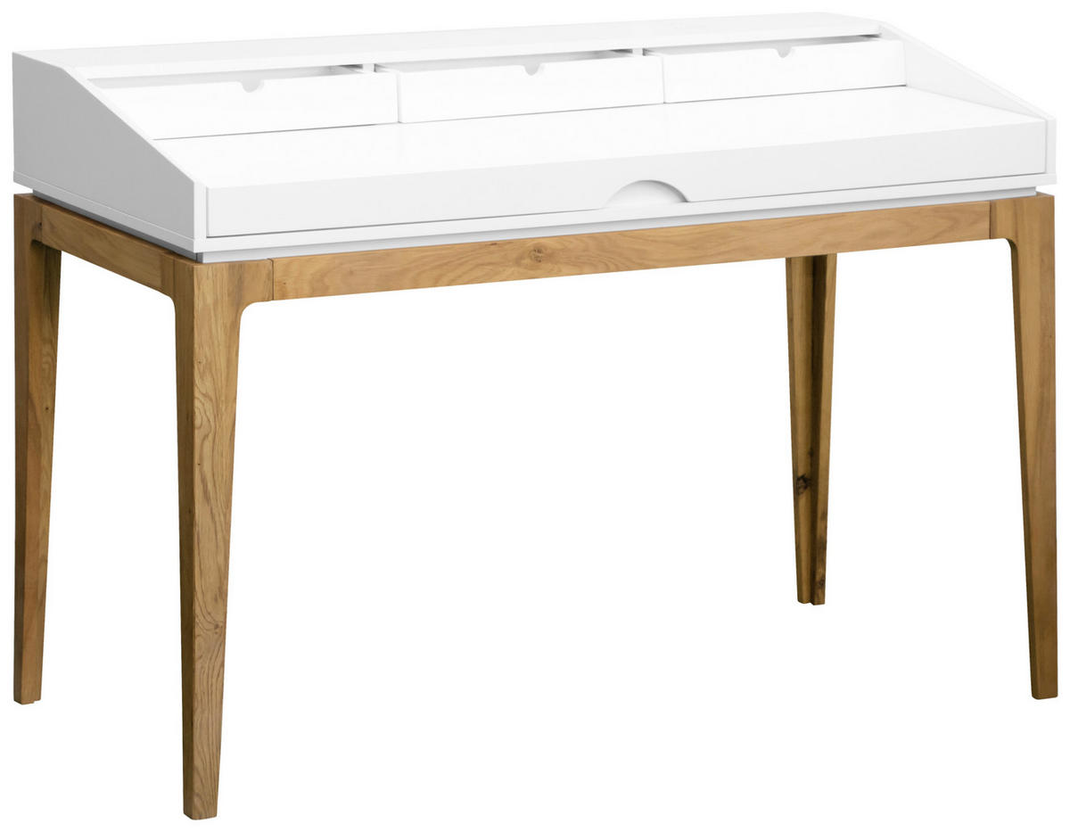 SCHREIBTISCH 120/60/76,5-86 cm  in Weiß, Eichefarben  - Eichefarben/Weiß, MODERN, Holz/Holzwerkstoff (120/60/76,5-86cm) - Novel