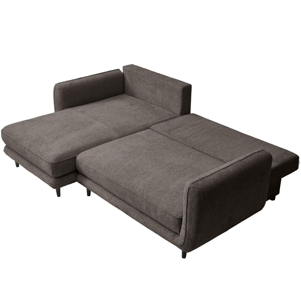 ECKSOFA in Struktur Taupe  - Taupe/Schwarz, Konventionell, Holz/Textil (170/247cm) - Carryhome