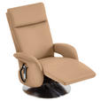 RELAXSESSEL in Leder Hellbraun  - Hellbraun/Edelstahlfarben, Design, Leder/Metall (70/108/80cm) - Cantus