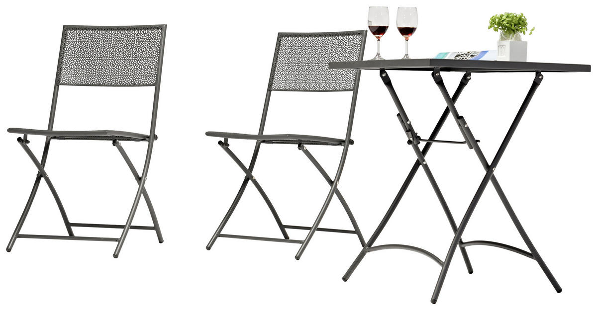 ZAHRADNÍ SKLÁDACÍ ŽIDLE, kov - antracitová, Konvenční, kov (45/50/85cm) - Ambia Garden