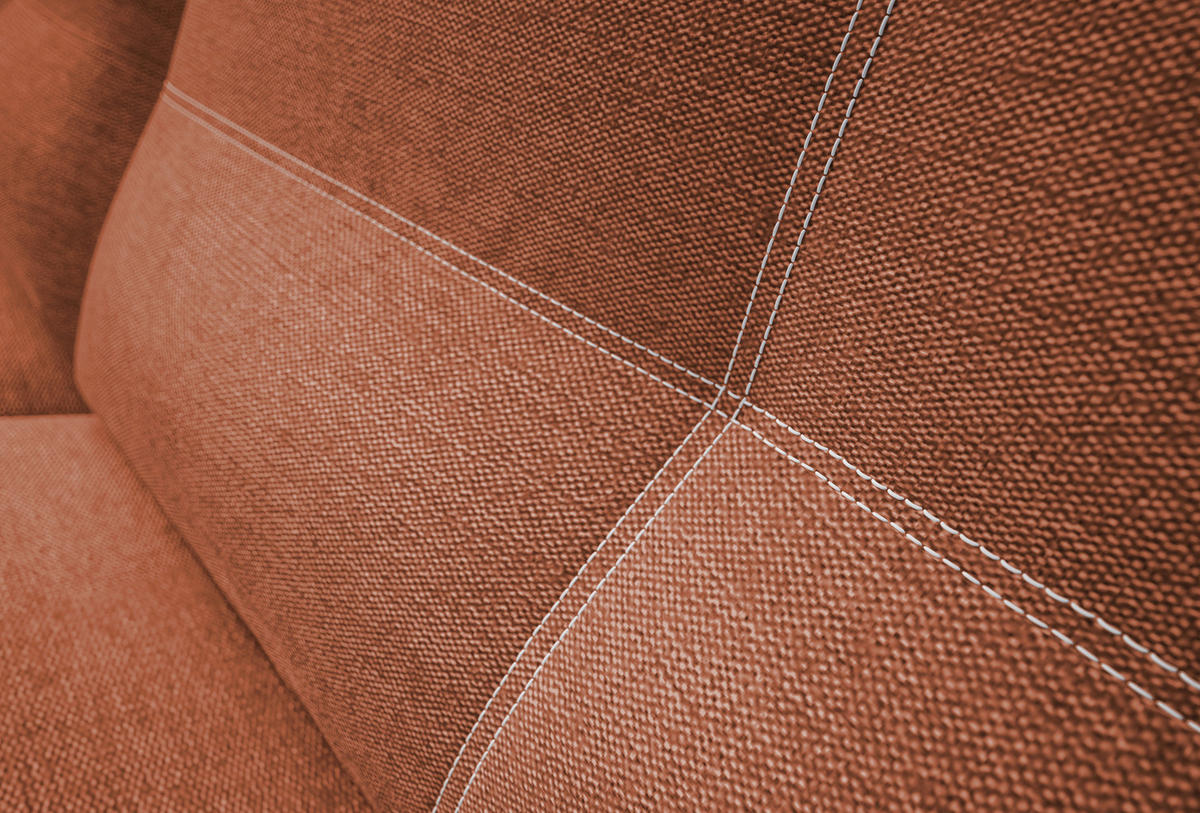 SCHLAFSOFA Struktur Rostfarben  - Rostfarben/Schwarz, Design, Textil/Metall (197/94/96cm) - MID.YOU