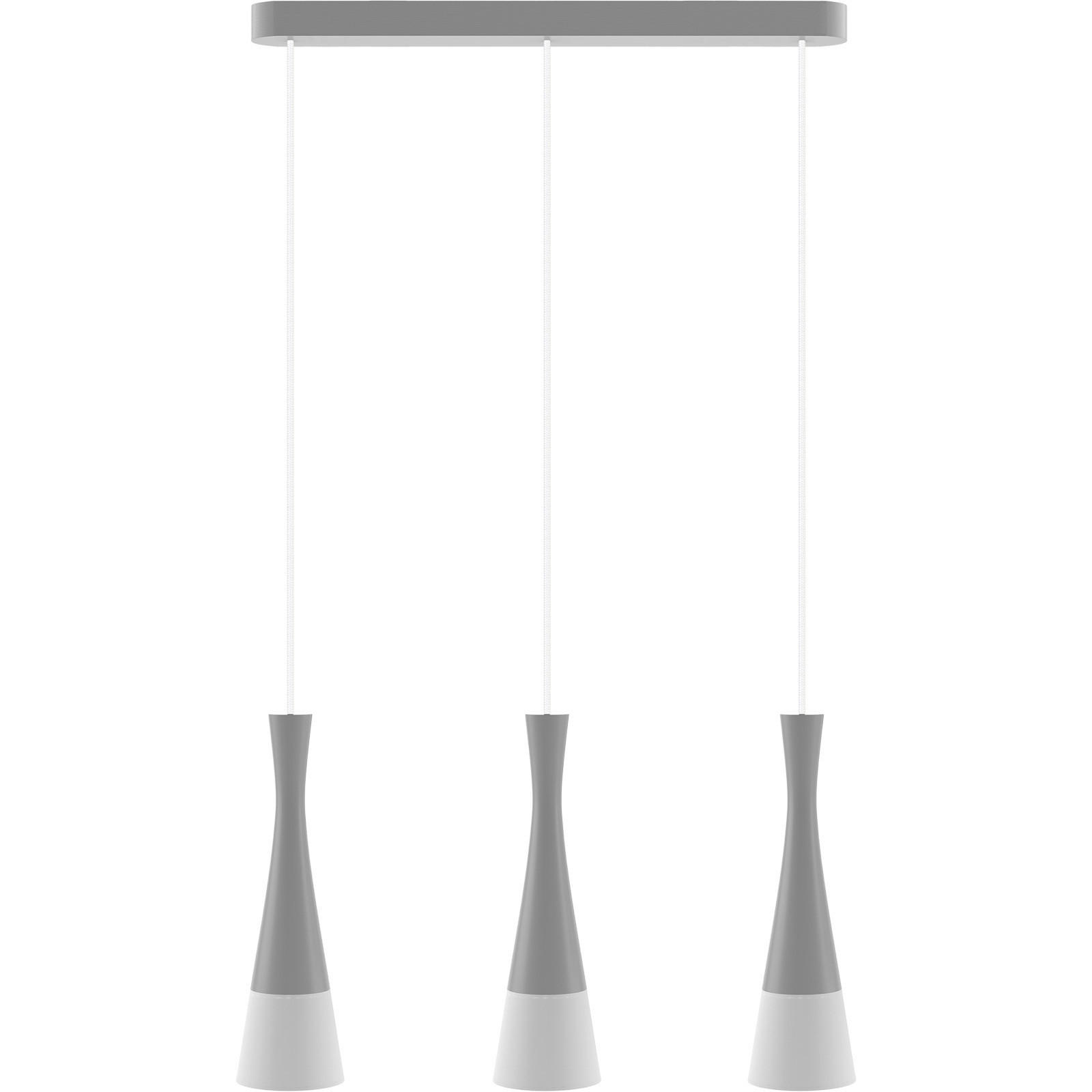 HÄNGELEUCHTE 75/150 cm  - Weiß/Grau, Design, Holz/Textil (75/150cm)