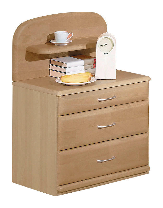 NACHTSCHRANK Wildeiche teilmassiv Eichefarben  - Eichefarben/Alufarben, KONVENTIONELL (58/82/42cm) - Venda