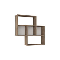 WANDREGAL Weiß, Eichefarben  - Eichefarben/Weiß, Design, Holzwerkstoff (85/85/20cm) - Livetastic