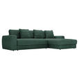 ECKSOFA in Cord Waldgrün  302/182 cm  - Waldgrün/Schwarz, MODERN, Kunststoff/Textil (302/182cm) - Carryhome