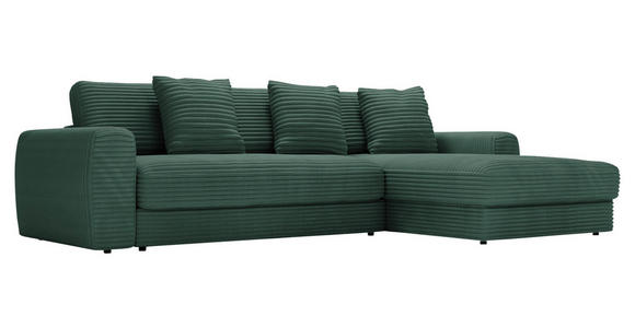 ECKSOFA in Cord Waldgrün  302/182 cm  - Waldgrün/Schwarz, MODERN, Kunststoff/Textil (302/182cm) - Carryhome
