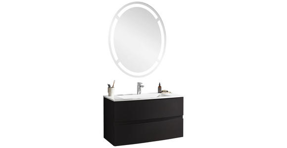 BADEZIMMER in 91,2 cm - Dunkelgrau/Weiß, Design, Holzwerkstoff/Stein (91,2cm) - Novel