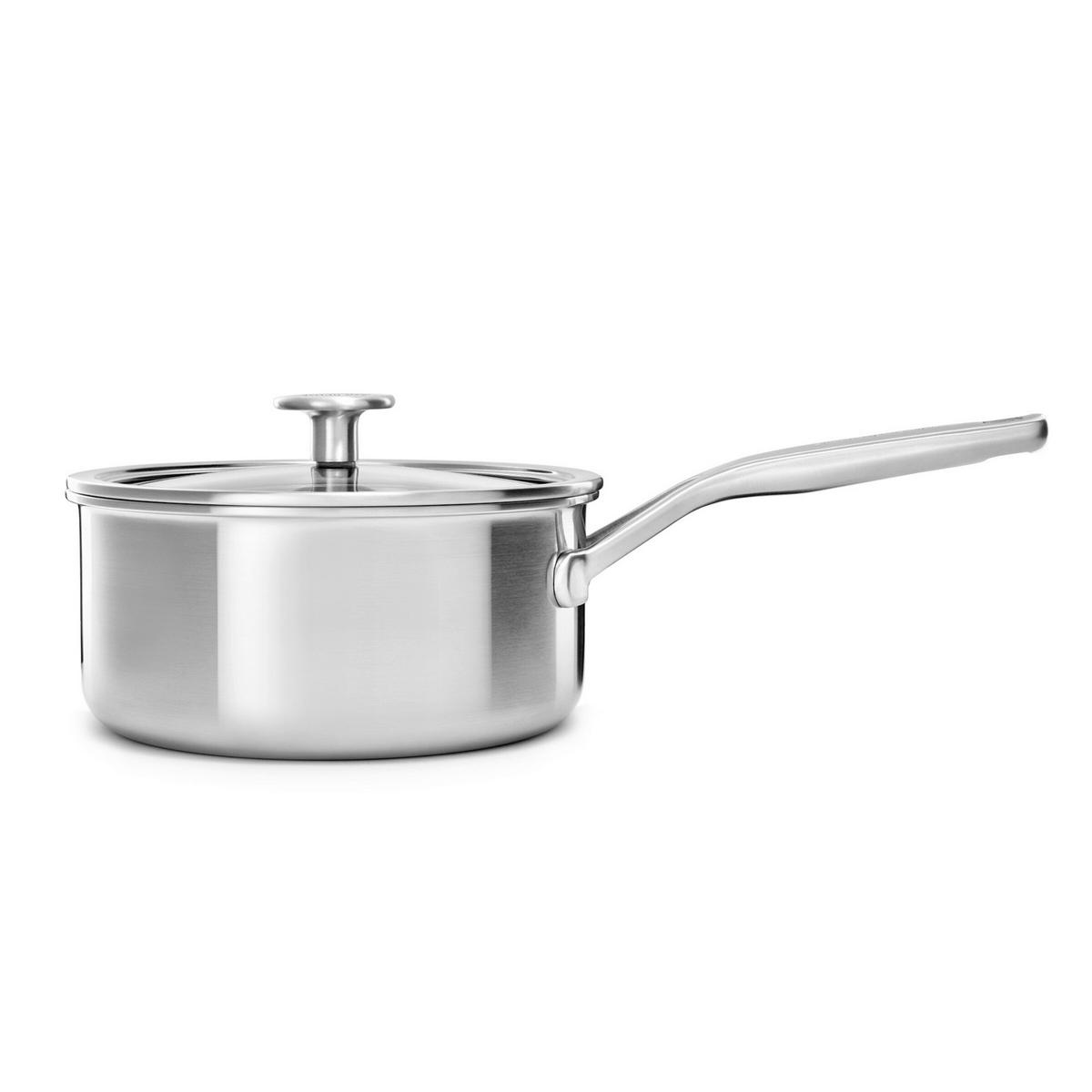 STIELKASSEROLLE Multi-Ply Stainless Steel 3.1 L  - Edelstahlfarben, Basics, Glas/Metall (20cm) - Kitchenaid