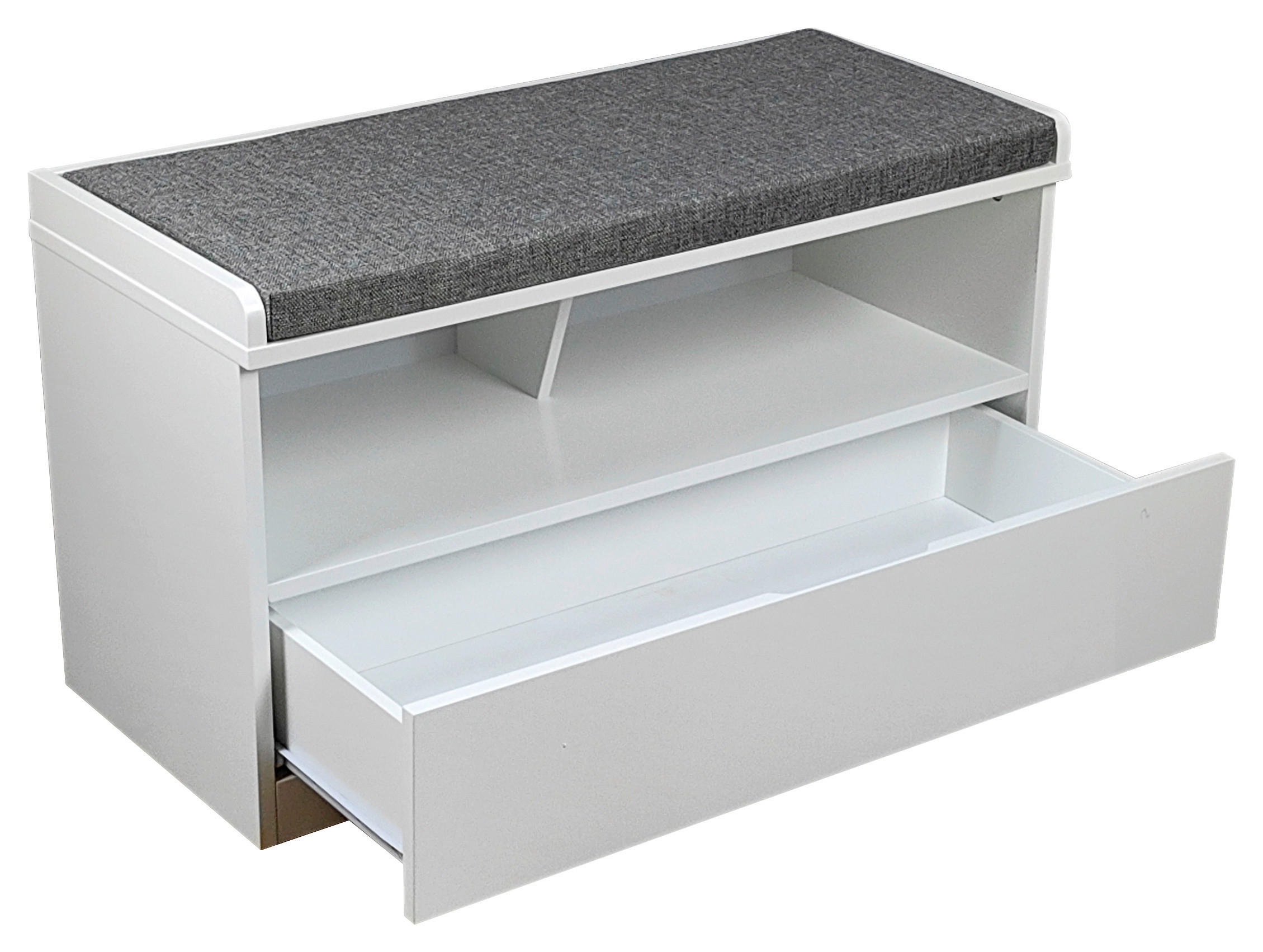 GARDEROBENBANK Grau, Weiß  - Weiß/Grau, Basics, Textil (80/45/36cm) - Xora