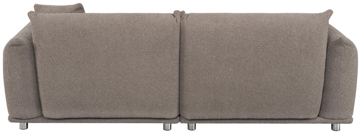 SITZGARNITUR Webstoff Taupe  - Taupe/Silberfarben, Trend, Textil/Metall (218/103/75/87cm) - Livetastic