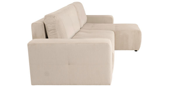 ECKSCHLAFSOFA  mit Cord Beige  - Beige/Schwarz, KONVENTIONELL, Textil (248/146cm) - Xora