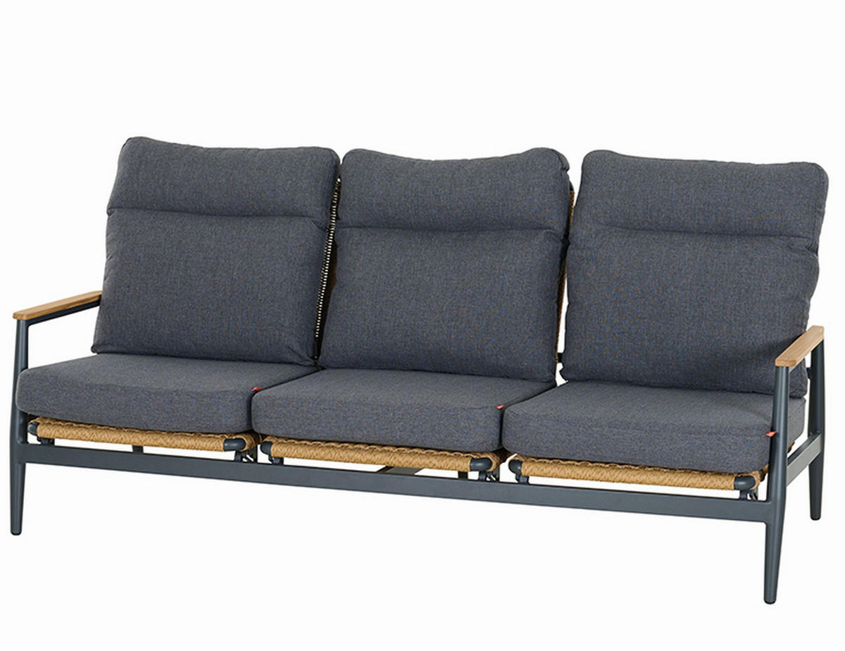 LOUNGEGARNITUR Teakholz Aluminium  - Anthrazit/Grau, Basics, Holz/Metall - Siena Garden