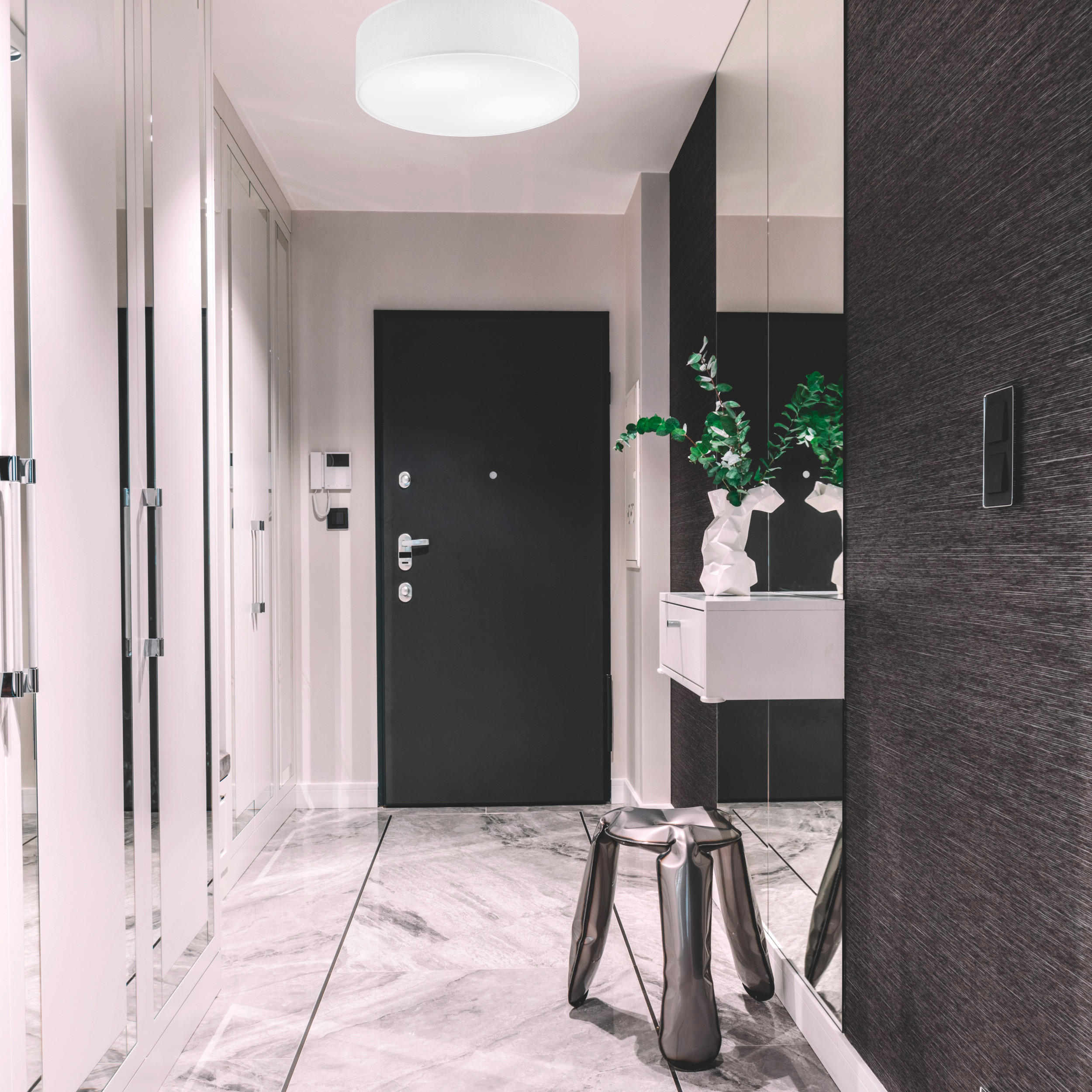 Thumbnail - Deckenleuchte Estelle, Weiß, Textil, rund,rund, 14 cm, Made in Europe, Europäischer Sicherheitsstandard, Lampen & Leucht...