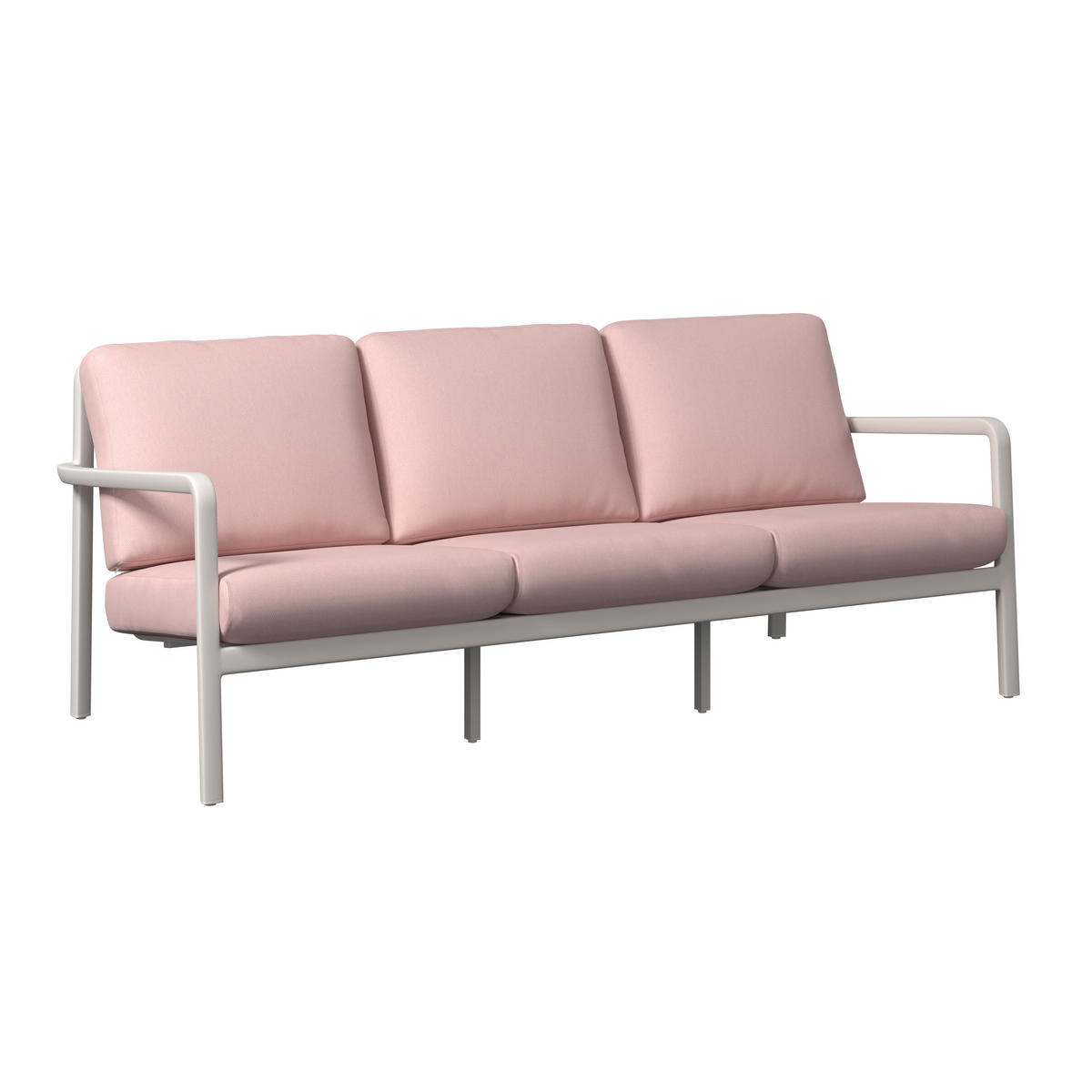 GARTENSET 4-teilig Webstoff Aluminium 4-teilig  - Beige/Rosa, MODERN, Textil/Metall - Amatio