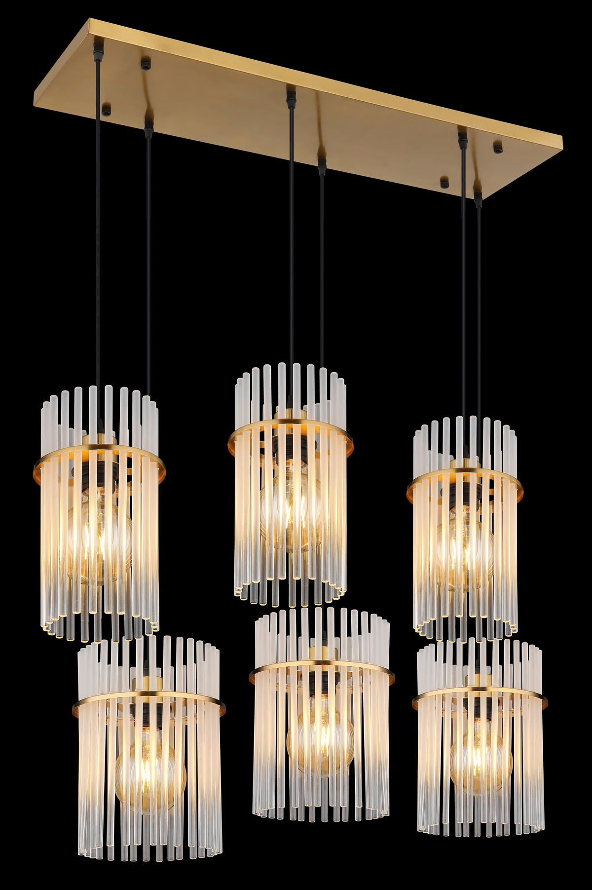 HÄNGELEUCHTE 92,5/35,5/125 cm  - Klar/Goldfarben, Trend, Glas/Kunststoff (92,5/35,5/125cm) - Globo
