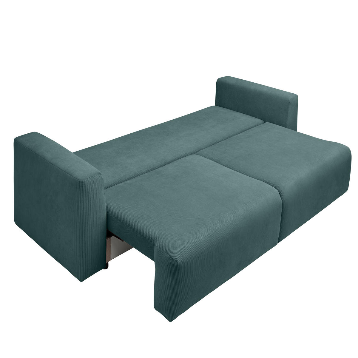 SCHLAFSOFA  mit Stoffauswahl, Schlafen auf Sitzhöhe, Rücken echt Cord Blau  - Blau/Schwarz, Design, Kunststoff/Textil (250/92/105cm) - Carryhome