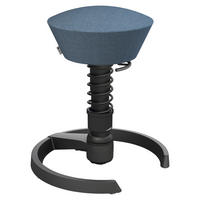 BÜROHOCKER Wollmischung mel. Blau, Schwarz  - Blau/Schwarz, Basics, Textil/Metall (55/45,66/55cm) - Aeris