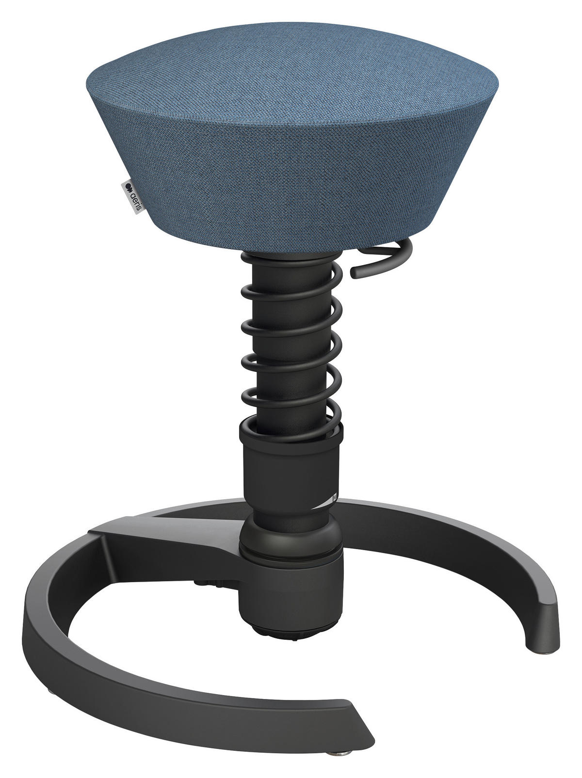 BÜROHOCKER Wollmischung mel. Blau, Schwarz  - Blau/Schwarz, Basics, Textil/Metall (55/45,66/55cm) - Aeris