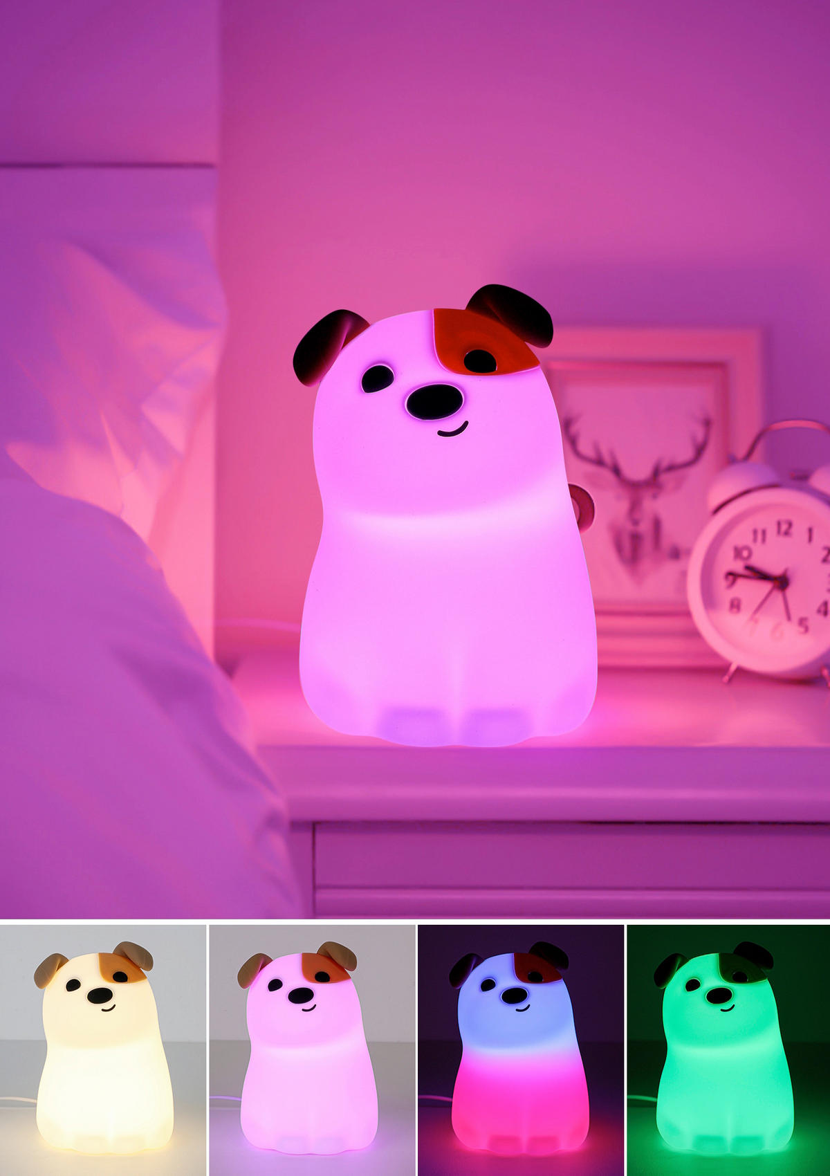 NOČNÉ SVETLO, 9,2/13,8/11,5 cm - biela, Trend, plast (9,2/13,8/11,5cm) - Novel