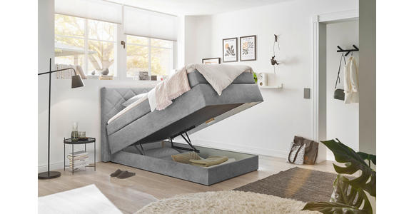 BOXSPRINGBETT 140/200 cm  in Grau  - Schwarz/Grau, KONVENTIONELL, Kunststoff/Textil (140/200cm) - Xora