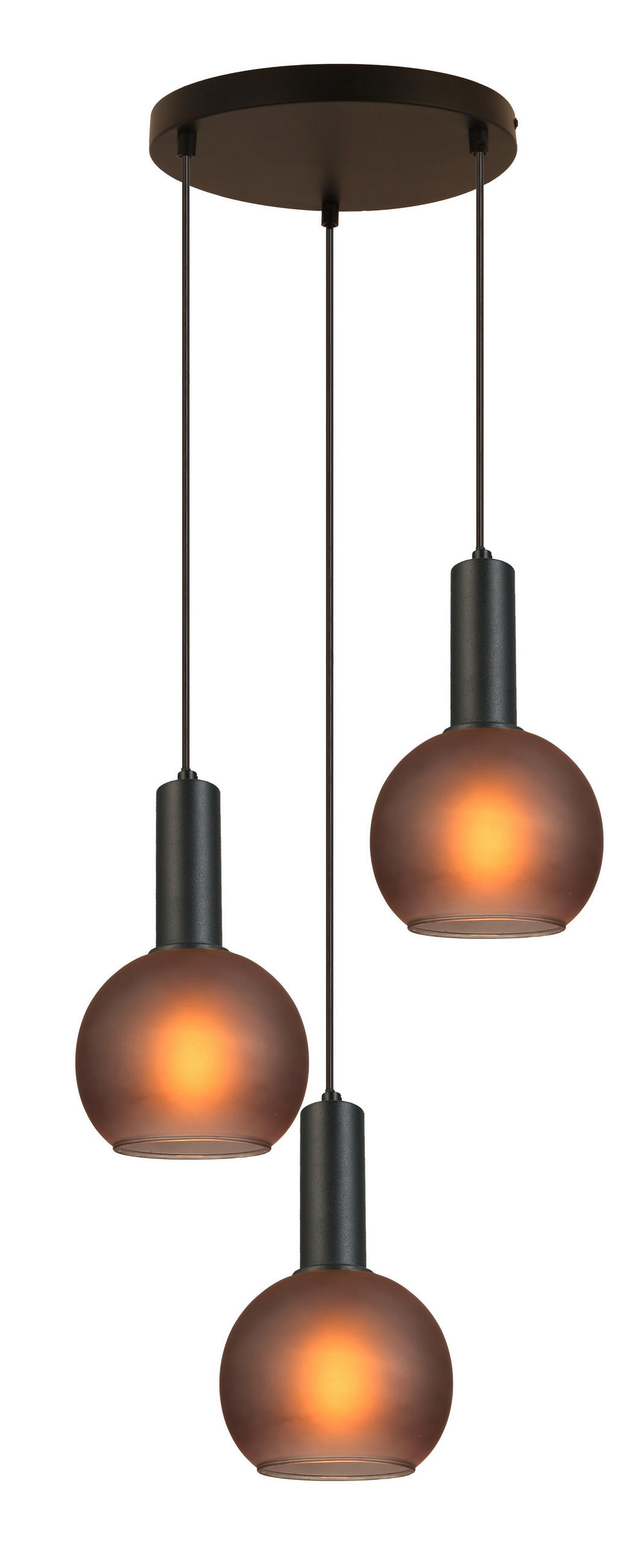 HÄNGELEUCHTE 25/120 cm    - Schwarz/Grau, Trend, Glas/Metall (25/120cm) - Novel