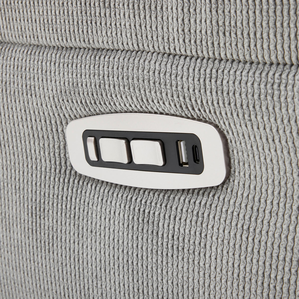 RELAXSESSEL Webstoff Relaxfunktion, Fußteilverstellung    - Schwarz/Grau, Design, Textil/Metall (68/113/84cm) - Livetastic