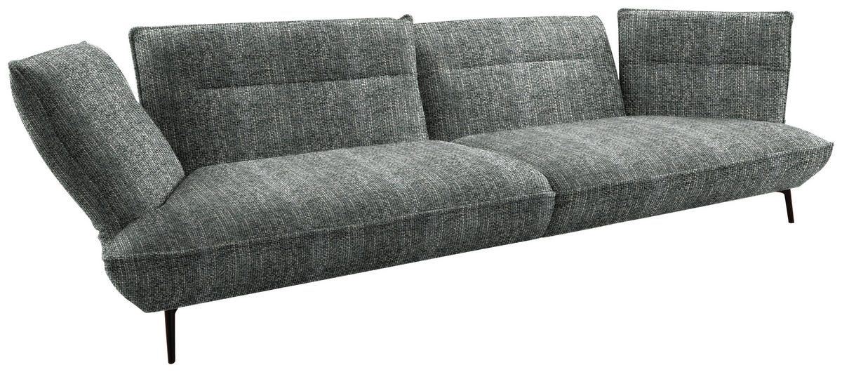 MEGASOFA in Flachgewebe Dunkelgrau  - Dunkelgrau/Schwarz, Design, Holzwerkstoff/Textil (339/92/99cm) - Moderano