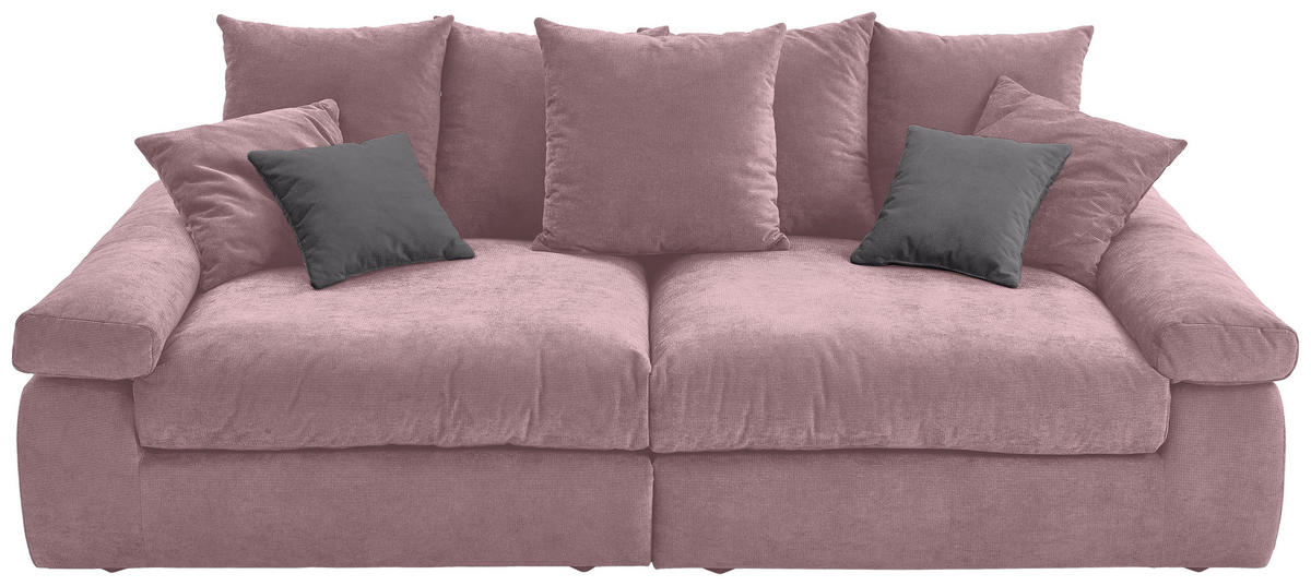 BIGSOFA Feincord Anthrazit, Rosa  - Anthrazit/Schwarz, Design, Kunststoff/Textil (260/90/140cm) - Carryhome
