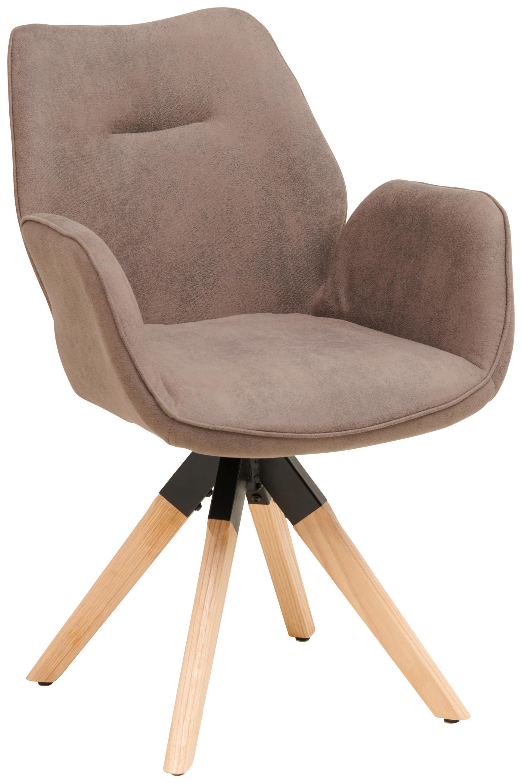 ARMLEHNSTUHL in Holz, Textil Braun, Naturfarben  - Braun/Naturfarben, MODERN, Holz/Textil (61/86/62cm) - Livetastic