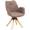 ARMLEHNSTUHL in Holz, Textil Braun, Naturfarben  - Braun/Naturfarben, MODERN, Holz/Textil (61/86/62cm) - Livetastic