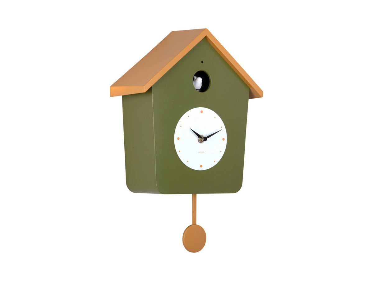 WANDUHR  Koralle, Waldgrün  - Waldgrün/Koralle, Basics, Kunststoff (23/10.5/26cm) - Karlsson