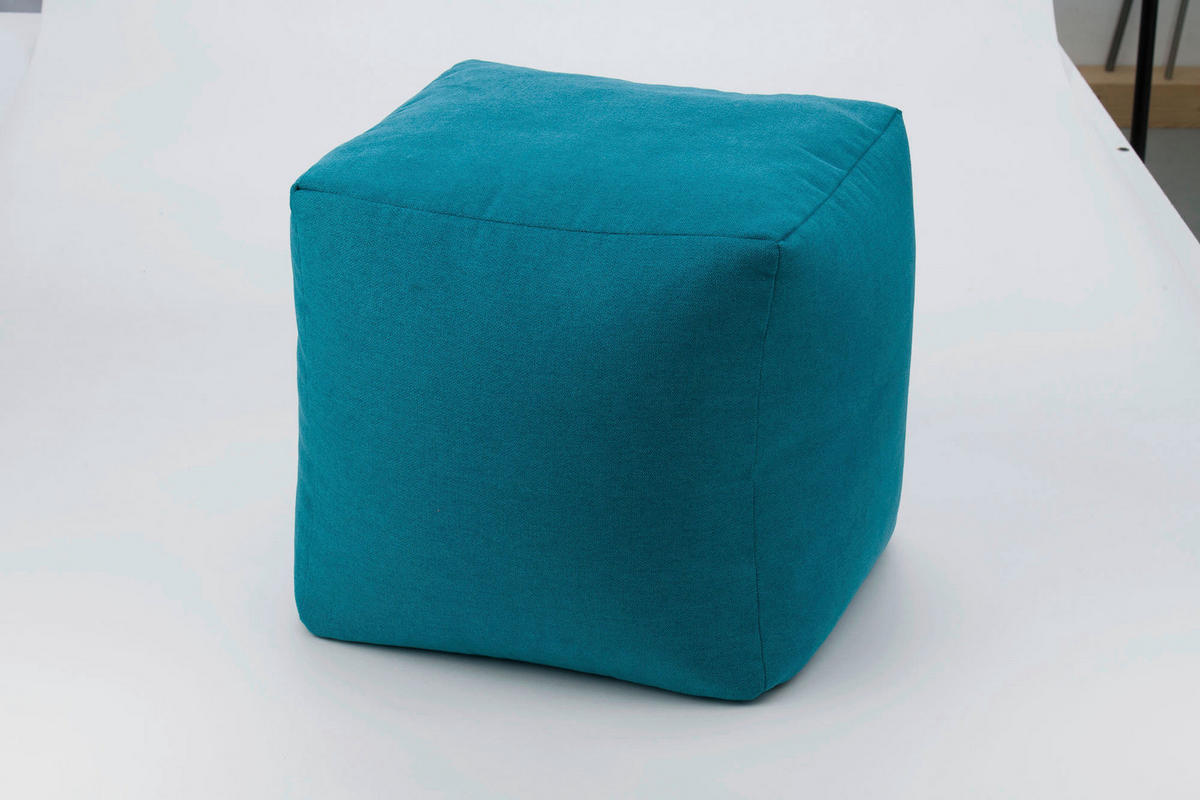 TABURETKA, textil, 40/40/40 cm - petrolejová, Basics, textil (40/40/40cm) - Novel