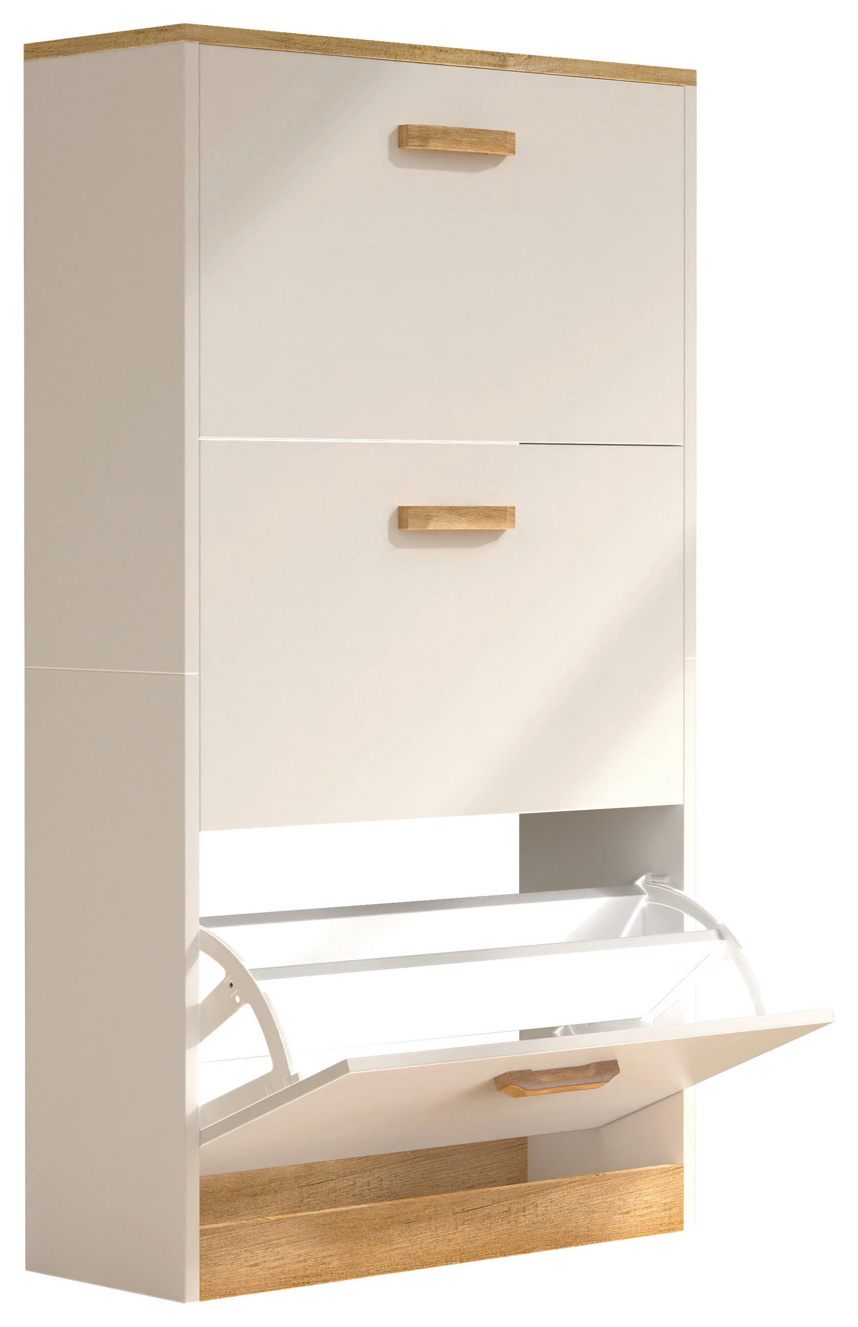 Schuhschrank Halom Weiß/Honigeiche