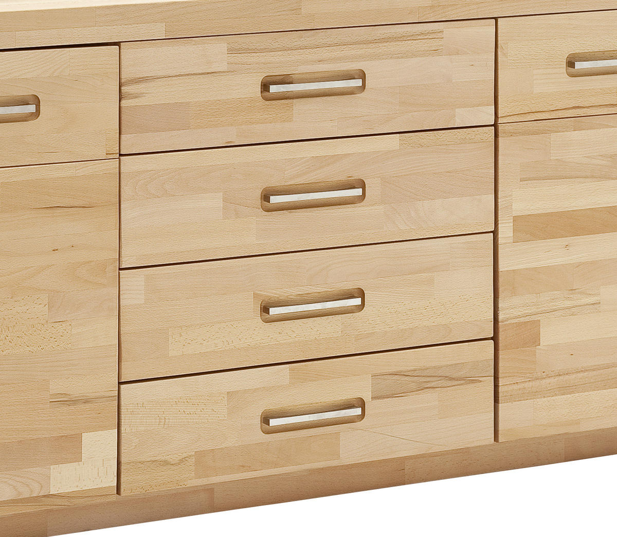 SIDEBOARD 163/78/40 cm  in Buchefarben  - Buchefarben/Alufarben, Design, Holz/Metall (163/78/40cm) - MID.YOU