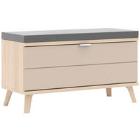 GARDEROBENBANK 90/51/38 cm  - Chromfarben/Kaschmir, Design, Holzwerkstoff/Textil (90/51/38cm) - Stylife