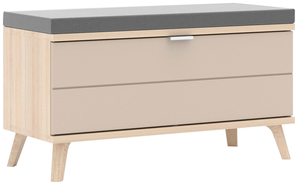 GARDEROBENBANK 90/51/38 cm  - Chromfarben/Kaschmir, Design, Holzwerkstoff/Textil (90/51/38cm) - Stylife