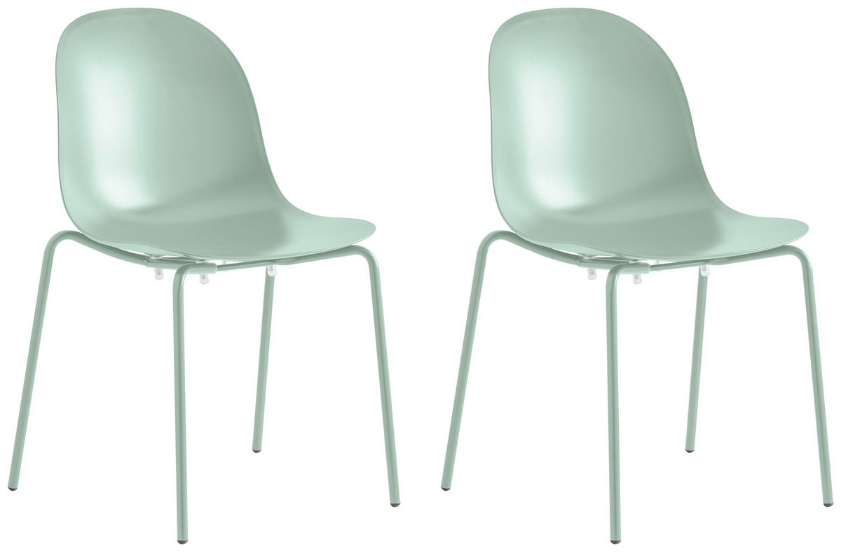 GARTENSTUHL-SET Edelstahl Pastellgrün  - Pastellgrün, Basics, Kunststoff/Metall (53,5/83/52,5cm) - Connubia 