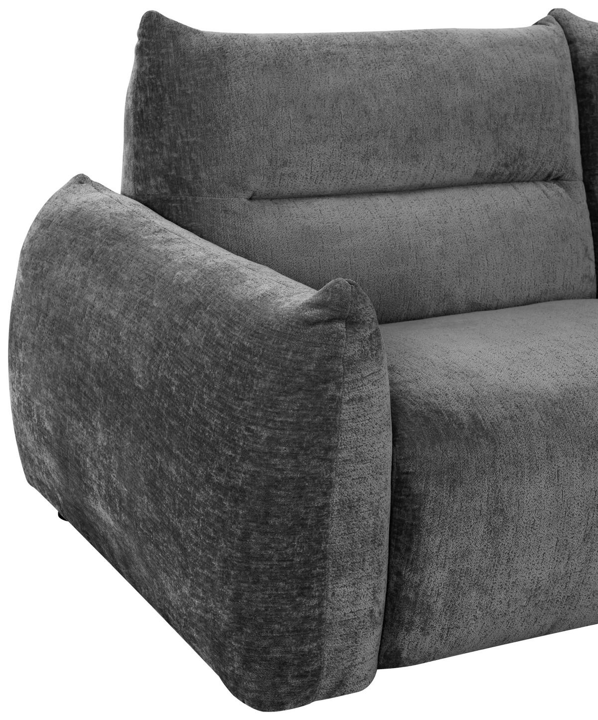 2-SITZER-SOFA Chenille Anthrazit  - Anthrazit/Schwarz, MODERN, Kunststoff/Textil (216/89/92cm) - MID.YOU