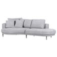 ECKSOFA in Chenille Grau  140/275 cm  - Schwarz/Grau, KONVENTIONELL, Textil/Metall (140/275cm) - Carryhome