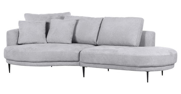 ECKSOFA in Chenille Grau  140/275 cm  - Schwarz/Grau, KONVENTIONELL, Textil/Metall (140/275cm) - Carryhome