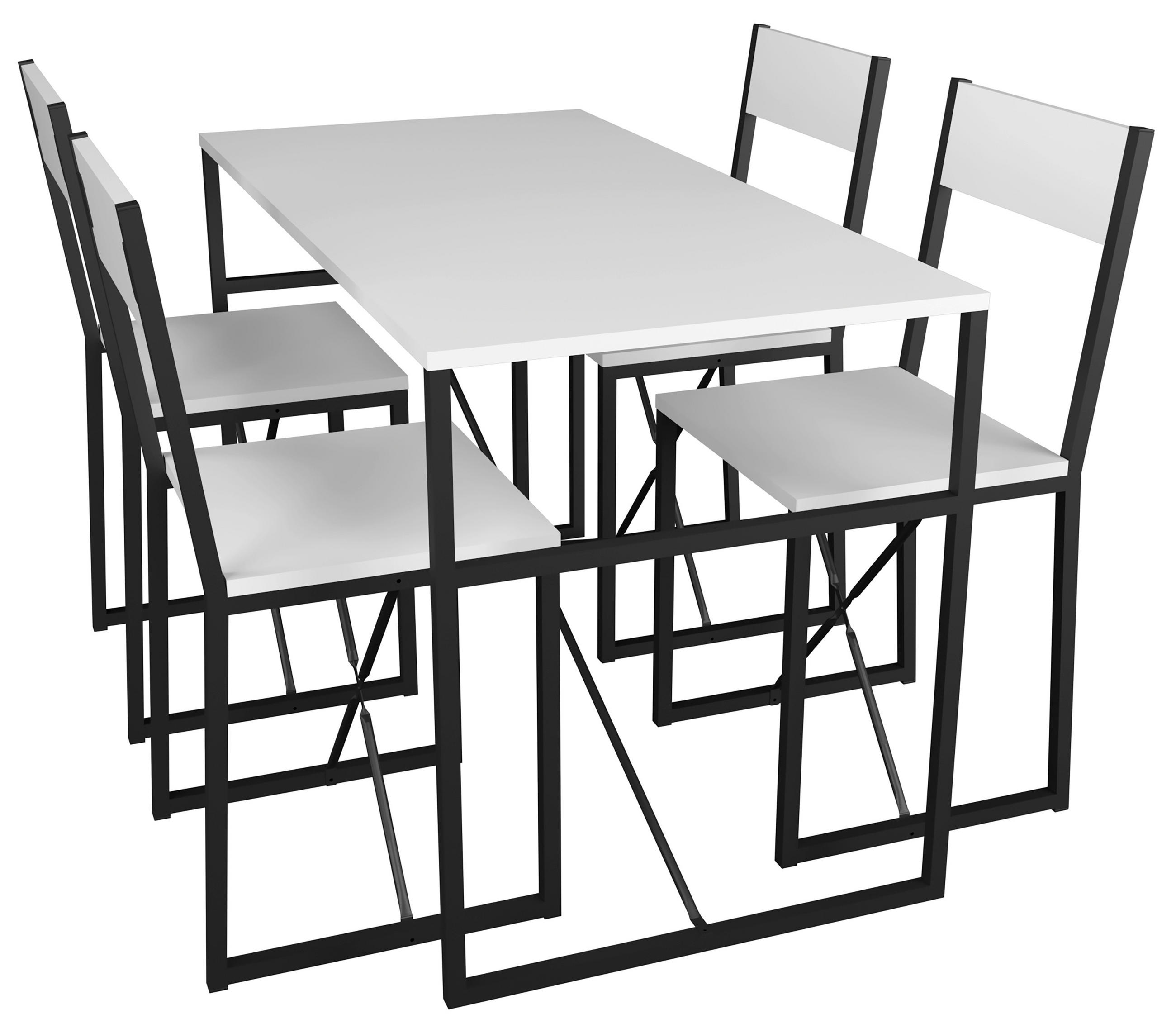 ESSTISCH rechteckig Schwarz, Weiß  - Schwarz/Weiß, Design, Holzwerkstoff/Metall (120/52,7/84,7cm) - MID.YOU