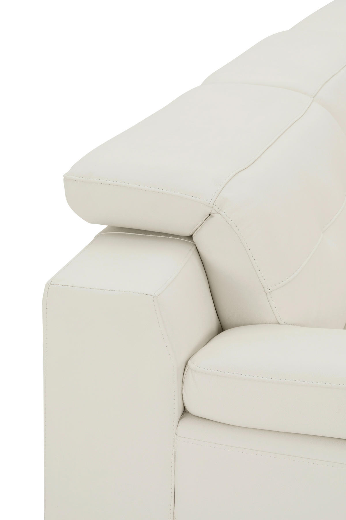 ECKSOFA Weiß Echtleder  - Schwarz/Weiß, MODERN, Leder/Metall (287/224cm) - MID.YOU