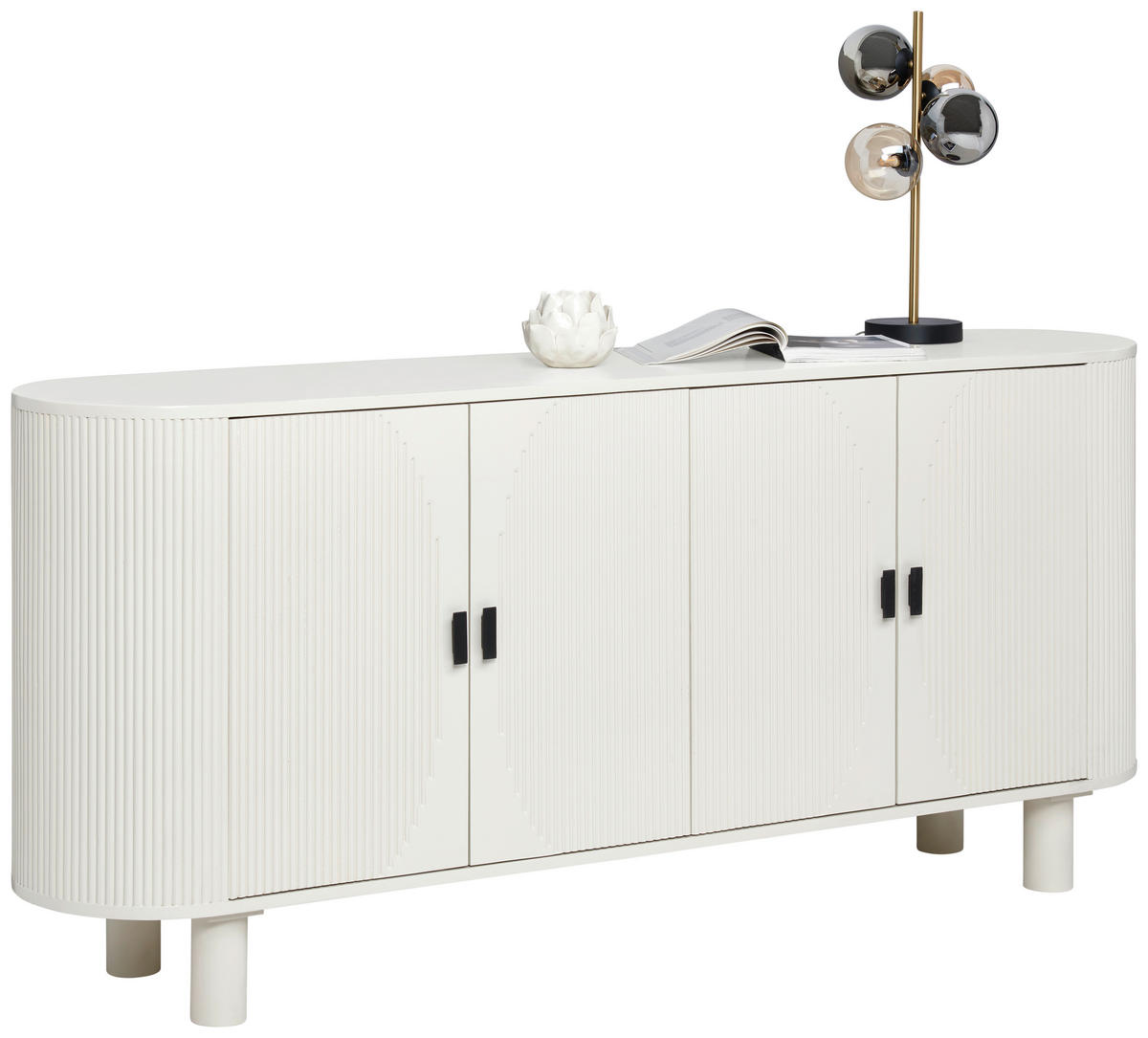 TÁLALÓSZEKRÉNY 180/80/40 cm  - bézs, Trend, fém/fa (180/80/40cm) - Ambia Home