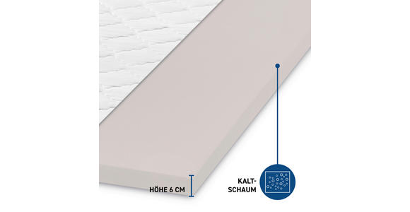 TOPPER 90/200 cm Höhe ca. 6 cm  - Weiß, Basics, Textil (90/200cm) - Xora