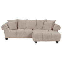 ECKSOFA Beige Plüsch  - Dunkelbraun/Beige, KONVENTIONELL, Holz/Textil (288/190cm) - Carryhome