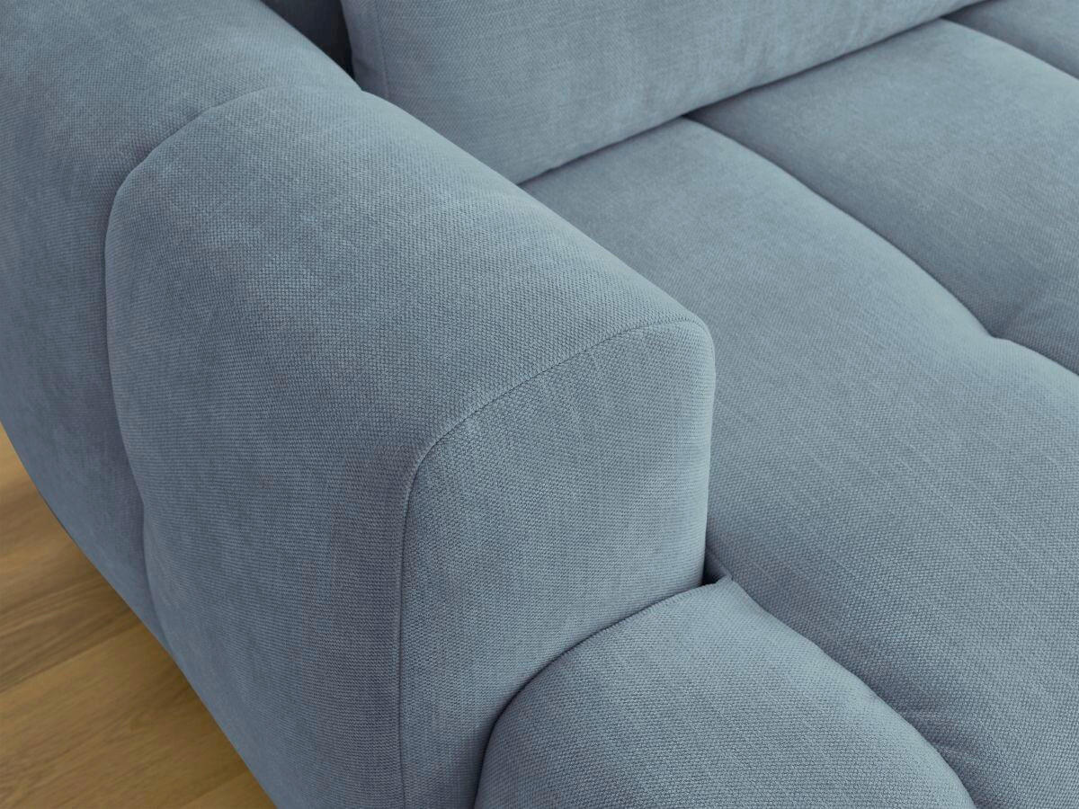ECKSCHLAFSOFA FUJI Leinenoptik Hellblau  inkl.  - Schwarz/Hellblau, MODERN, Kunststoff/Textil (292/160cm)